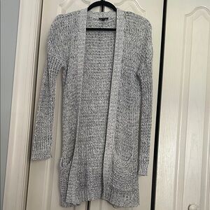 Express Marled Gray Open-Front Cardigan